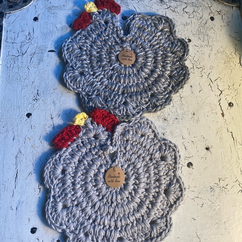 2 Chicken Pot Holders 100% Cotton $25